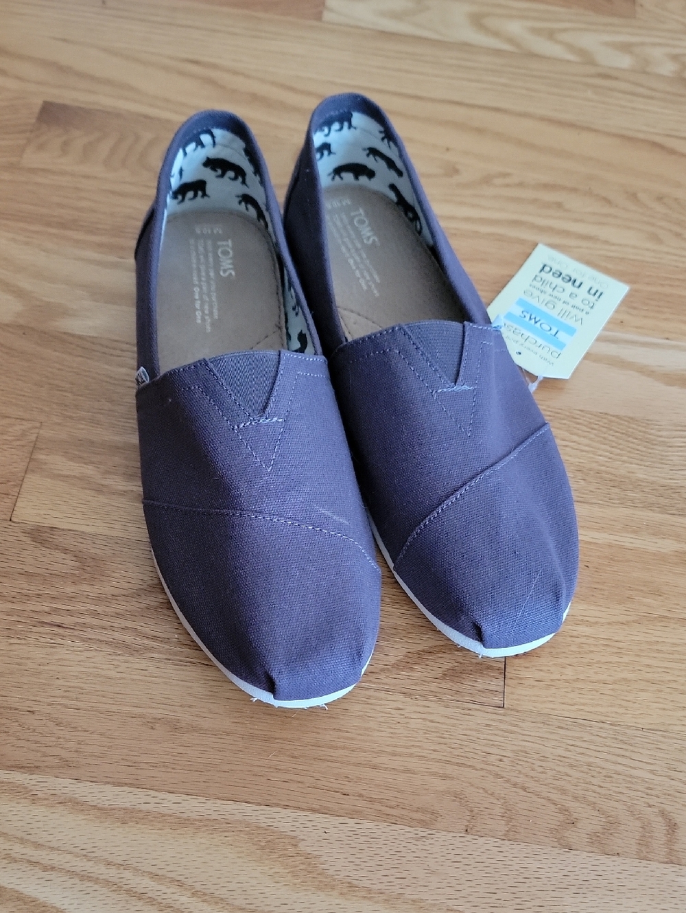TOMS Mens Classic Slip-On Canvas Flats — Ash Canvas
